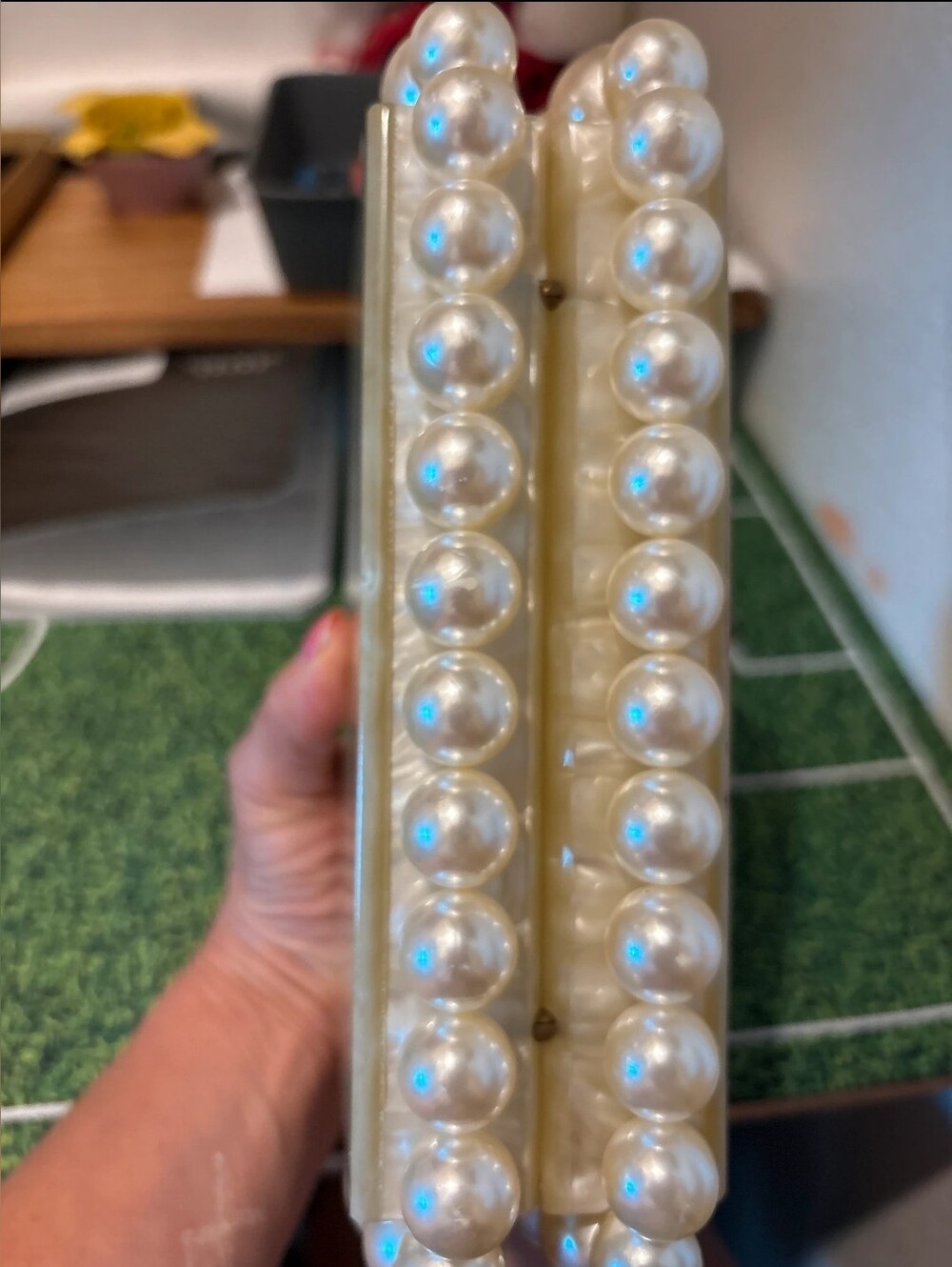 Cult Gaia Women's Ivory Acrylic EOS Beaded Handbag Purse Box (Read Description) - Picture 9 of 10